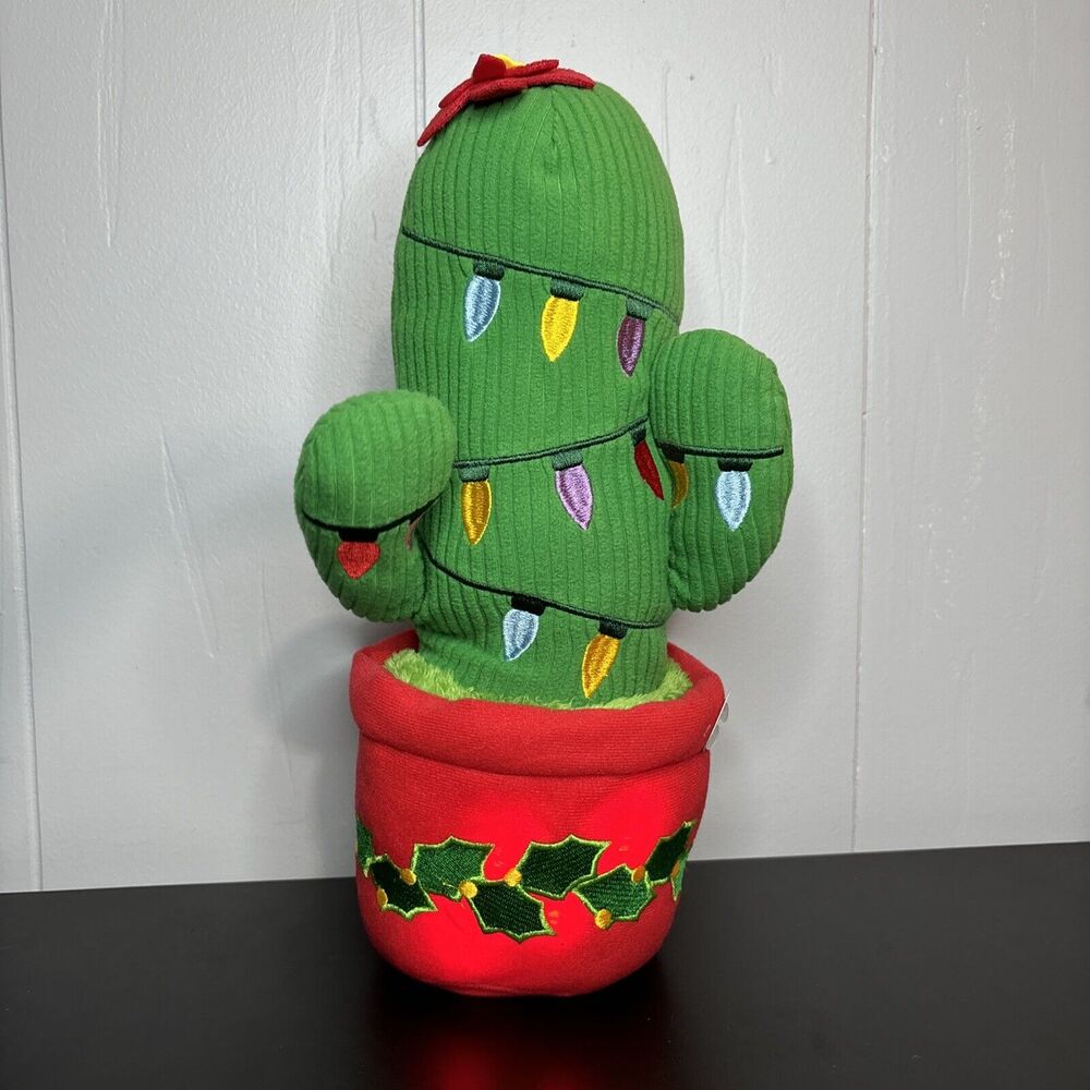 Animated Christmas Cactus Tree Plush Musical Dancing Sings Jingle Bell Rock - Picture 8 of 8